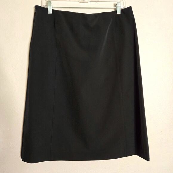 Prada Gabardine Tecno Stretch A-Line Skirt Navy Size 48 Italy Luxury Staple - Picture 2 of 15